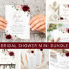 Burgundy and Blush Flowers Bridal Shower Mini Bundle, Printable File, Edit Yourself, SH158