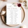 Burgundy and Blush Flowers Bridal Shower Games, Set of 3 Games, Printable File, Edit Yourself, SH158 Burgundy and Blush Flowers Bridal Shower Games, Set of 3 Games, Printable File, Edit Yourself, SH158