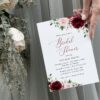 Burgundy and Blush Flowers Bridal Shower Invitation, Bridal Stationery, Printable File, Edit Yourself, SH158 Burgundy and Blush Flowers Bridal Shower Invitation, Bridal Stationery, Printable File, Edit Yourself, SH158