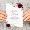 Burgundy and Blush Flowers Bridal Shower Invitation, Bridal Stationery, Printable File, Edit Yourself, SH158 Burgundy and Blush Flowers Bridal Shower Invitation, Bridal Stationery, Printable File, Edit Yourself, SH158