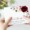 Burgundy and Blush Flowers Thank You Card, Bridal Shower Stationery, Printable File, Edit Yourself, SH158 Burgundy and Blush Flowers Thank You Card, Bridal Shower Stationery, Printable File, Edit Yourself, SH158