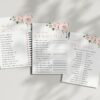 Blush Flowers Bridal Shower Games, Set of 3 Games, Printable File, Edit Yourself, SH159