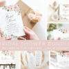 Blush Flowers Bridal Shower Mini Bundle, Printable File, Edit Yourself, SH159 Blush Flowers Bridal Shower Mini Bundle, Printable File, Edit Yourself, SH159