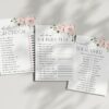 Blush Flowers Bridal Shower Games, Set of 3 Games, Printable File, Edit Yourself, SH159