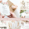 Blush Flowers Bridal Shower Mini Bundle, Printable File, Edit Yourself, SH159