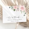 Blush Flowers Thank You Card, Bridal Shower Stationery, Printable File, Edit Yourself, SH159