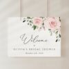 Blush Flowers Welcome Sign, Bridal Shower Sign, Printable File, Edit Yourself, SH159