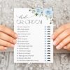 Dusty Blue Flowers Bridal Shower Games, Set of 3 Games, Printable File, Edit Yourself, SH160