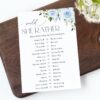 Dusty Blue Flowers Bridal Shower Games, Set of 3 Games, Printable File, Edit Yourself, SH160