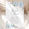 Dusty Blue Flowers Bridal Shower Invitation, Bridal Stationery, Printable File, Edit Yourself, SH160