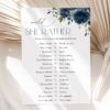 Navy Blue Flowers Bridal Shower Games, Set of 3 Games, Printable File, Edit Yourself, SH161