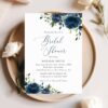Navy Blue Flowers Bridal Shower Invitation, Bridal Stationery, Printable File, Edit Yourself, SH161 Navy Blue Flowers Bridal Shower Invitation, Bridal Stationery, Printable File, Edit Yourself, SH161