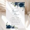 Navy Blue Flowers Bridal Shower Invitation, Bridal Stationery, Printable File, Edit Yourself, SH161 Navy Blue Flowers Bridal Shower Invitation, Bridal Stationery, Printable File, Edit Yourself, SH161
