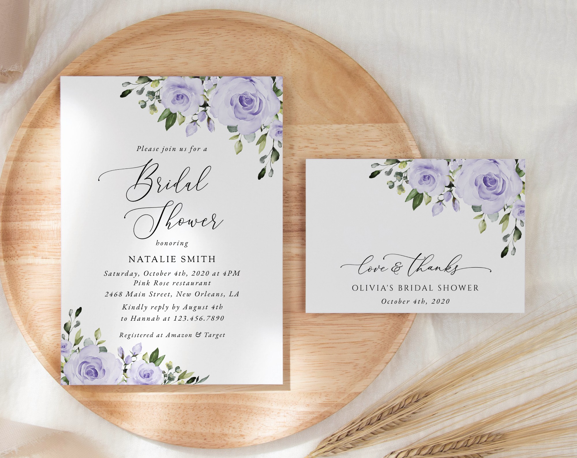 SH162 Purple Flowers Bridal Shower Shop by Collection