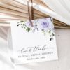 Purple Flowers Favor Tags, Gift Tags, Bridal Shower, Printable File, Edit Yourself, SH162