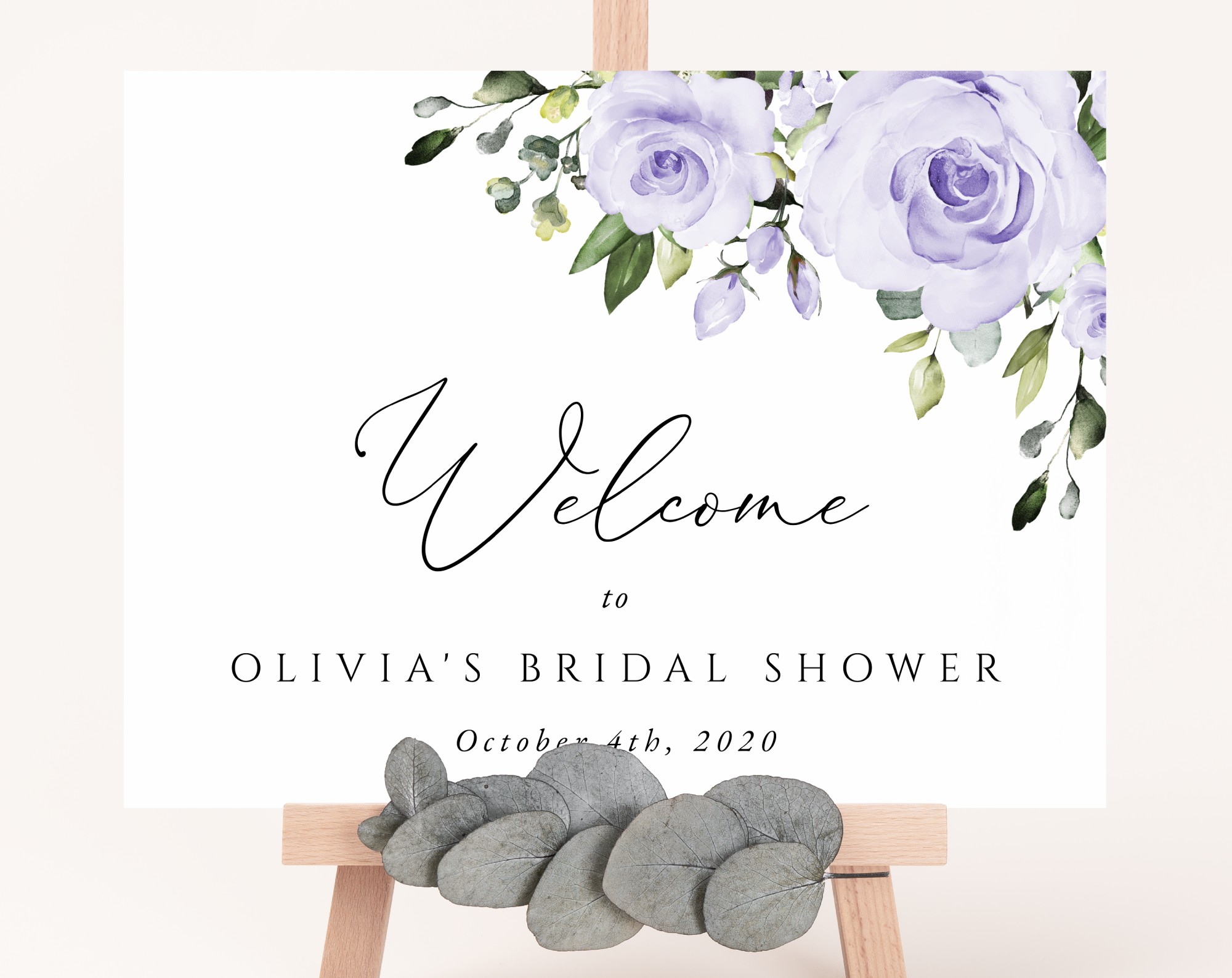 Purple Flowers Welcome Sign, Bridal Shower Sign, Printable File, Edit Yourself, SH162 Purple Flowers Welcome Sign, Bridal Shower Sign, Printable File, Edit Yourself, SH162