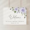 Purple Flowers Welcome Sign, Bridal Shower Sign, Printable File, Edit Yourself, SH162 Purple Flowers Welcome Sign, Bridal Shower Sign, Printable File, Edit Yourself, SH162