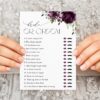 Plum Purple Flowers Bridal Shower Games, Set of 3 Games, Printable File, Edit Yourself, SH163
