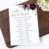 Plum Purple Flowers Bridal Shower Games, Set of 3 Games, Printable File, Edit Yourself, SH163