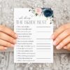 Navy and Blush Flowers Bridal Shower Games, Set of 3 Games, Printable File, Edit Yourself, SH164