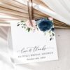 Navy and Blush Flowers Favor Tags, Gift Tags, Bridal Shower, Printable File, Edit Yourself, SH164