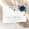 Navy and Blush Flowers Thank You Card, Bridal Shower Stationery, Printable File, Edit Yourself, SH164 Navy and Blush Flowers Thank You Card, Bridal Shower Stationery, Printable File, Edit Yourself, SH164