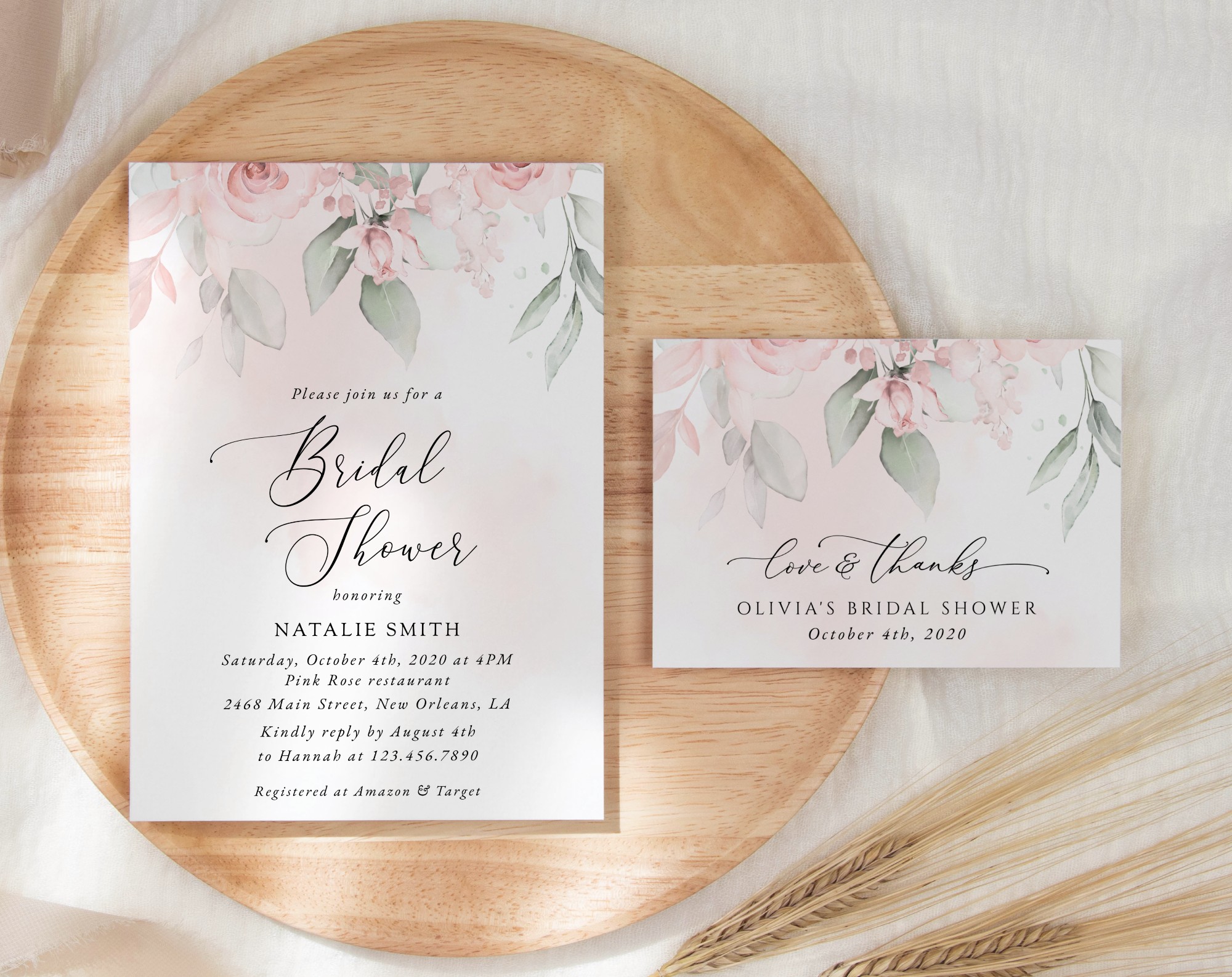 SH165 Blush Pink Flowers Bridal Shower Shop by Collection