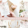 Blush Pink Flowers Bridal Shower Mini Bundle, Printable File, Edit Yourself, SH165