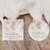 Blush Pink Flowers Favor Tags, Gift Tags, Bridal Shower, Printable File, Edit Yourself, SH165