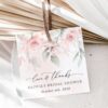 Blush Pink Flowers Favor Tags, Gift Tags, Bridal Shower, Printable File, Edit Yourself, SH165