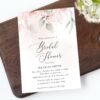Blush Pink Flowers Bridal Shower Invitation, Bridal Stationery, Printable File, Edit Yourself, SH165