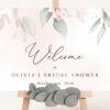 Blush Pink Flowers Welcome Sign, Bridal Shower Sign, Printable File, Edit Yourself, SH165