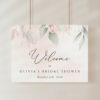 Blush Pink Flowers Welcome Sign, Bridal Shower Sign, Printable File, Edit Yourself, SH165
