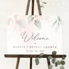Blush Pink Flowers Welcome Sign, Bridal Shower Sign, Printable File, Edit Yourself, SH165