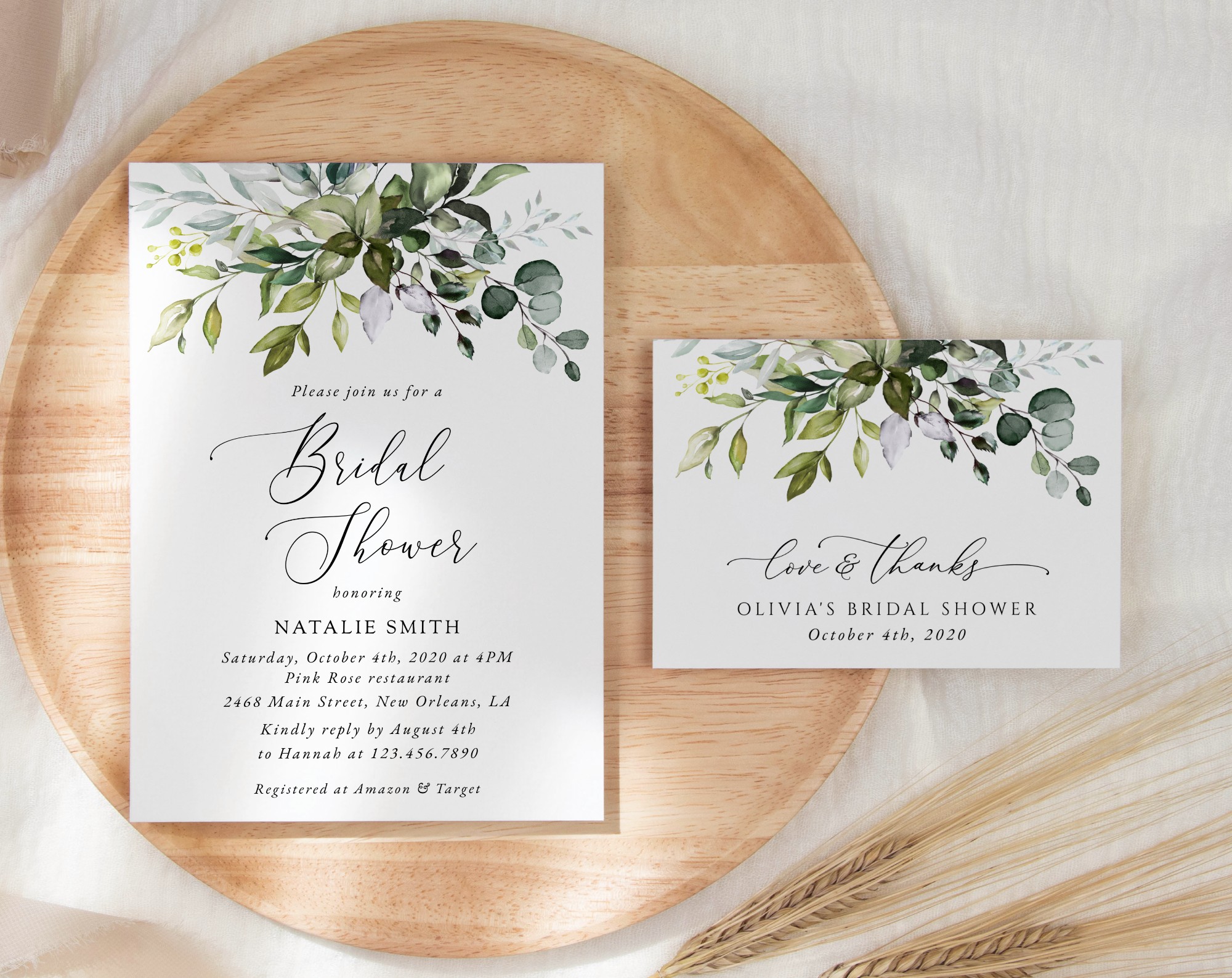SH166 Eucalyptus Leaves Bridal Shower Shop by Collection