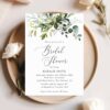 Eucalyptus Leaves Bridal Shower Invitation, Bridal Stationery, Printable File, Edit Yourself, SH166