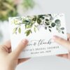 Eucalyptus Leaves Thank You Card, Bridal Shower Stationery, Printable File, Edit Yourself, SH166