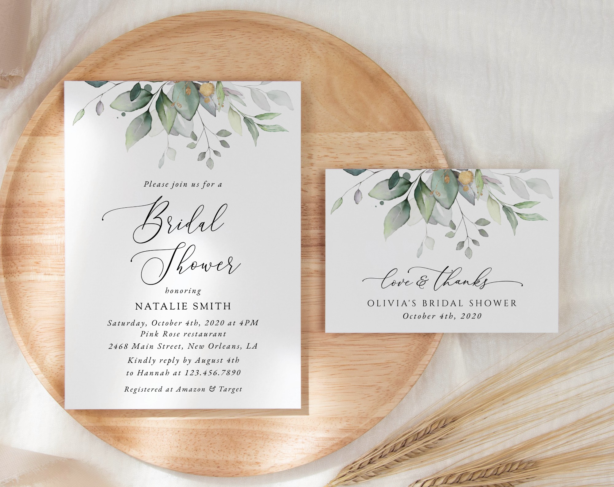 SH167 Greenery and Gold Bridal Shower Shop by Collection