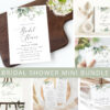 Greenery and Gold Bridal Shower Mini Bundle, Printable File, Edit Yourself, SH167 Greenery and Gold Bridal Shower Mini Bundle, Printable File, Edit Yourself, SH167