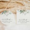 Greenery and Gold Favor Tags, Gift Tags, Bridal Shower, Printable File, Edit Yourself, SH167