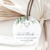 Greenery and Gold Favor Tags, Gift Tags, Bridal Shower, Printable File, Edit Yourself, SH167