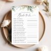 Greenery and Gold Bridal Shower Games, Set of 3 Games, Printable File, Edit Yourself, SH167