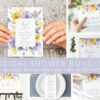 Purple and Yellow Flowers Bridal Shower Mini Bundle, Printable File, Edit Yourself, SH168