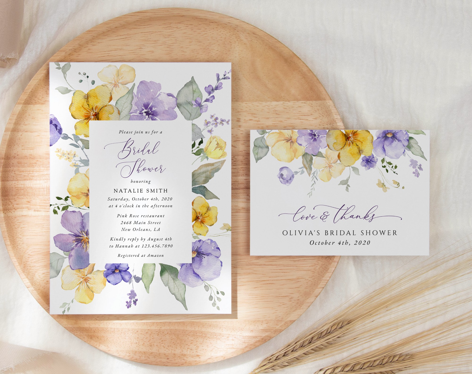 SH168 Purple and Yellow Flowers Bridal Shower Shop by Collection