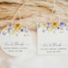 Purple and Yellow Flowers Favor Tags, Gift Tags, Bridal Shower, Printable File, Edit Yourself, SH168