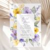 Purple and Yellow Flowers Bridal Shower Invitation, Bridal Stationery, Printable File, Edit Yourself, SH168