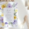 Purple and Yellow Flowers Bridal Shower Invitation, Bridal Stationery, Printable File, Edit Yourself, SH168