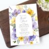 Purple and Yellow Flowers Bridal Shower Invite, Bridal Stationery, Printable File, Edit Yourself, SH168