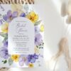 Purple and Yellow Flowers Bridal Shower Invite, Bridal Stationery, Printable File, Edit Yourself, SH168
