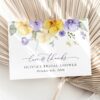 Purple and Yellow Flowers Thank You Card, Bridal Shower Stationery, Printable File, Edit Yourself, SH168